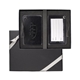 aerial view a black leeman venezia luggage tag set, image 1 of 3
