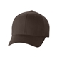 aerial view a brown flexfit hat - cotton blend cap, image 1 of 3