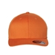 aerial view a orange flexfit hat - cotton blend cap, image 1 of 3