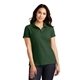 aerial view a deep forest green port authority(r) womens core classic pique polo, image 1 of 6