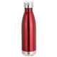 aerial view a red with silver cap and base keep 17 oz vacuum insulated stainless steel bottle, image 1 of 2