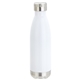aerial view a white with silver cap and base keep 17 oz vacuum insulated stainless steel bottle, image 1 of 2