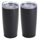aerial view a black glendale 20 oz vacuum insulated stainless steel tumbler, image 1 of 2