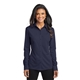 aerial view a dark navy port authority(r) womens dimension knit dress shirt, image 1 of 6