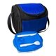 aerial view a black with blue/blue polypropylene lunch tray chiller, image 1 of 2