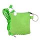 aerial view a green sporty pouch colorful ear buds, image 1 of 2