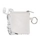aerial view a white sporty pouch colorful ear buds, image 1 of 2