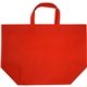 aerial view a red non woven polypropylene grocery shopper, image 1 of 2