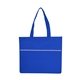 aerial view a blue polypropylene wave shopping tote, image 1 of 2