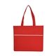 aerial view a red polypropylene wave shopping tote, image 1 of 2