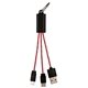 aerial view a red ridge 3- in -1 charging cable keychain, image 1 of 2