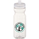 aerial view a clear easy squeezy crystal 24 oz sports bottle, image 1 of 2
