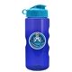 a transparent blue bottle & cyan lid mini mountain 22 oz tritan(tm) sports bottle with flip lid and digital imprint