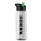 a clear bottle & black/green spout lid the guzzler - 32 oz transparent bottle with flip straw lid