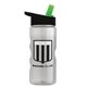 a clear bottle & black/green spout lid mini mountain 22 oz tritan(tm) sports bottle with flip straw lid