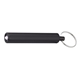 aerial view a black mini cylinder led flashlight key tag, image 1 of 2
