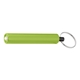 aerial view a lime green mini cylinder led flashlight key tag, image 1 of 2