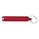 aerial view a red mini cylinder led flashlight key tag, image 1 of 2