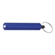 aerial view a royal blue mini cylinder led flashlight key tag, image 1 of 2
