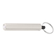 aerial view a silver mini cylinder led flashlight key tag, image 1 of 2