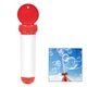 aerial view a red 1 oz tube bubble dispenser, image 1 of 7