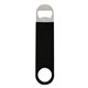 aerial view a black large vinyl coated stainless steel bottle opener, image 1 of 3