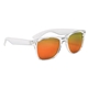 aerial view a clear frame with red mirrored lenses crystalline mirrored malibu sunglasses, image 1 of 4
