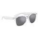 aerial view a clear frame with silver mirrored lenses crystalline mirrored malibu sunglasses, image 1 of 4