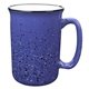 aerial view a royal blue 14 oz tall campfire mug, image 1 of 2