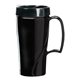 aerial view a black 16 oz arrondi(tm) travel mug, image 1 of 2