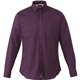 aerial view a dark plum (585) mens wilshire long sleeve button up shirt, image 1 of 3