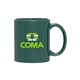 11 oz C-Handle Mug-Orange - Green