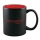 11 oz Matte Black / Red Ceramic Coffee Mug