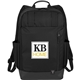 aerial view a black tranzip 15 inch laptop backpack with day pack design, image 1 of 4