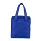 aerial view a royal blue 8w x 8-1/2h x 6gusset - super frosty insulated food delivery bag lunch size tote, image 1 of 6