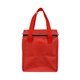 aerial view a red 8w x 8-1/2h x 6gusset - super frosty insulated food delivery bag lunch size tote, image 1 of 7