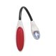 aerial view a red with white trim bendable hands free led book light clip, image 1 of 3