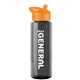 a transparent smoke bottle & orange lid the guzzler - 32 oz transparent bottle with flip straw lid