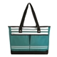 aerial view a teal two - pocket fashion tote, image 1 of 6