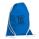 aerial view a blue orangebag 6 oz royal blue cotton canvas backpack, drawstring closure, image 1 of 2