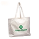 aerial view a ivory white orangebag grab and go ivory white 100 cotton 6 oz tote bag, strap handles, image 1 of 2
