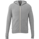 aerial view a heather grey mens garner lightweight knit full zip hoodie with thumb holes, image 1 of 6