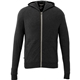 aerial view a black mens garner lightweight knit full zip hoodie with thumb holes, image 1 of 6