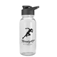 aerial view a clear bottle & black lid cadet - 18 oz tritan(tm) bottle with drink thru lid, image 1 of 2