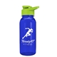 a transparent blue bottle & lime green lid cadet - 18 oz tritan(tm) bottle with drink thru lid