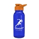 a transparent blue bottle & orange lid cadet - 18 oz tritan(tm) bottle with drink thru lid