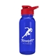 a transparent blue bottle & red lid cadet - 18 oz tritan(tm) bottle with drink thru lid
