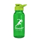 a transparent green bottle & lime green lid cadet - 18 oz tritan(tm) bottle with drink thru lid