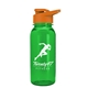 a transparent green bottle & orange lid cadet - 18 oz tritan(tm) bottle with drink thru lid