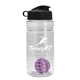 a clear bottle & black lid & violet mixing ball groove 20 oz tritan(tm) shaker bottle with flip lid and mixing ball